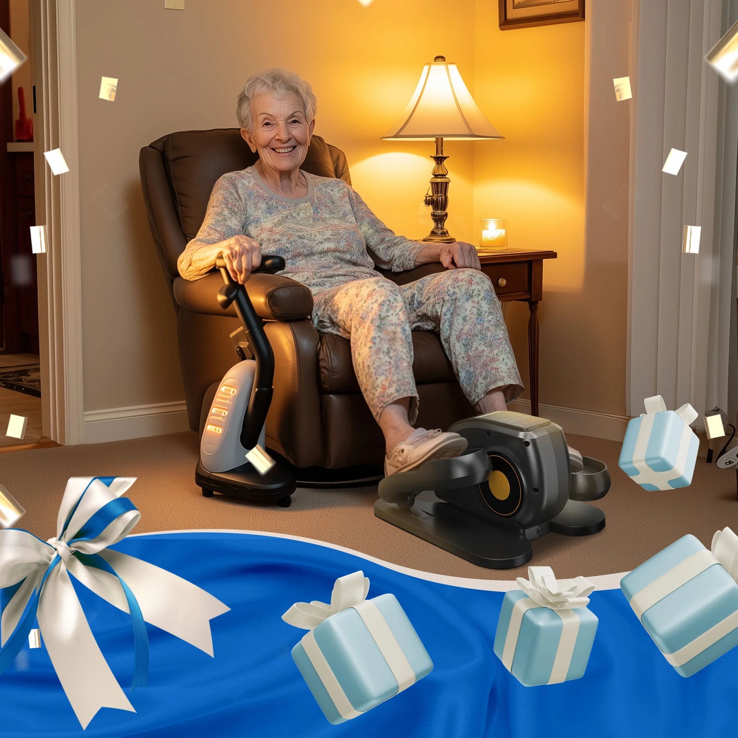 Under-Desk Elliptical Machine – Compact, Quiet & Portable Pedal Exerciser with Adjustable Speed, LED Display, Ideal Mini Elliptical for Home or Office Workout