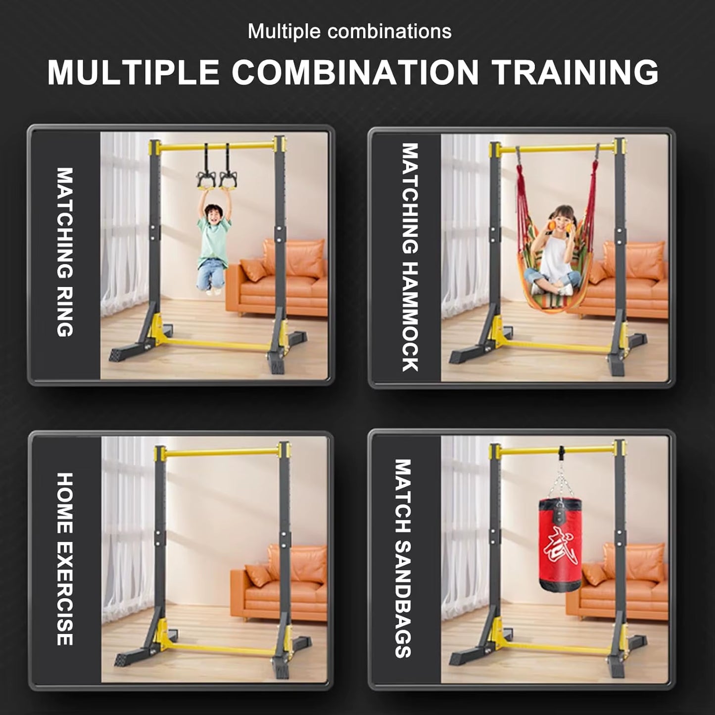 Pull up Station, Max Bearing 400 LBS, Portable Power Tower Pull up Bar Station, Free Standing Pull up Bar Stand for Home Gym, Pu