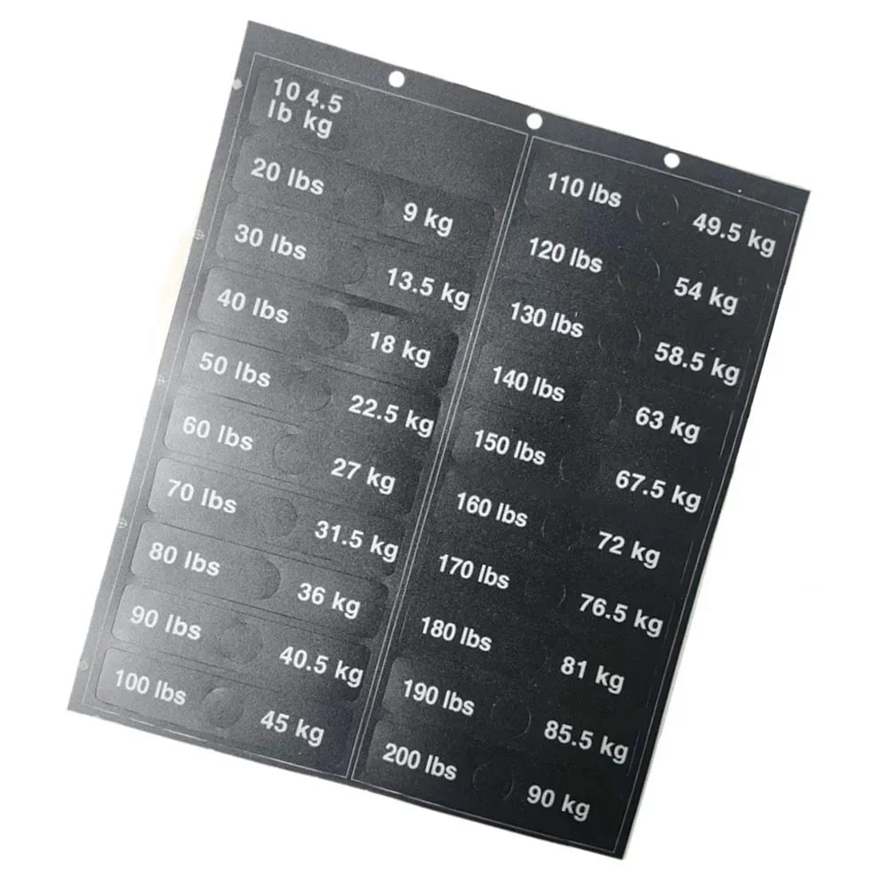Weight Stickers Self Adhesive Weight Stack Labels Number Stickers Fitness Equipment Accessory for Gym Workout Training Accessory
