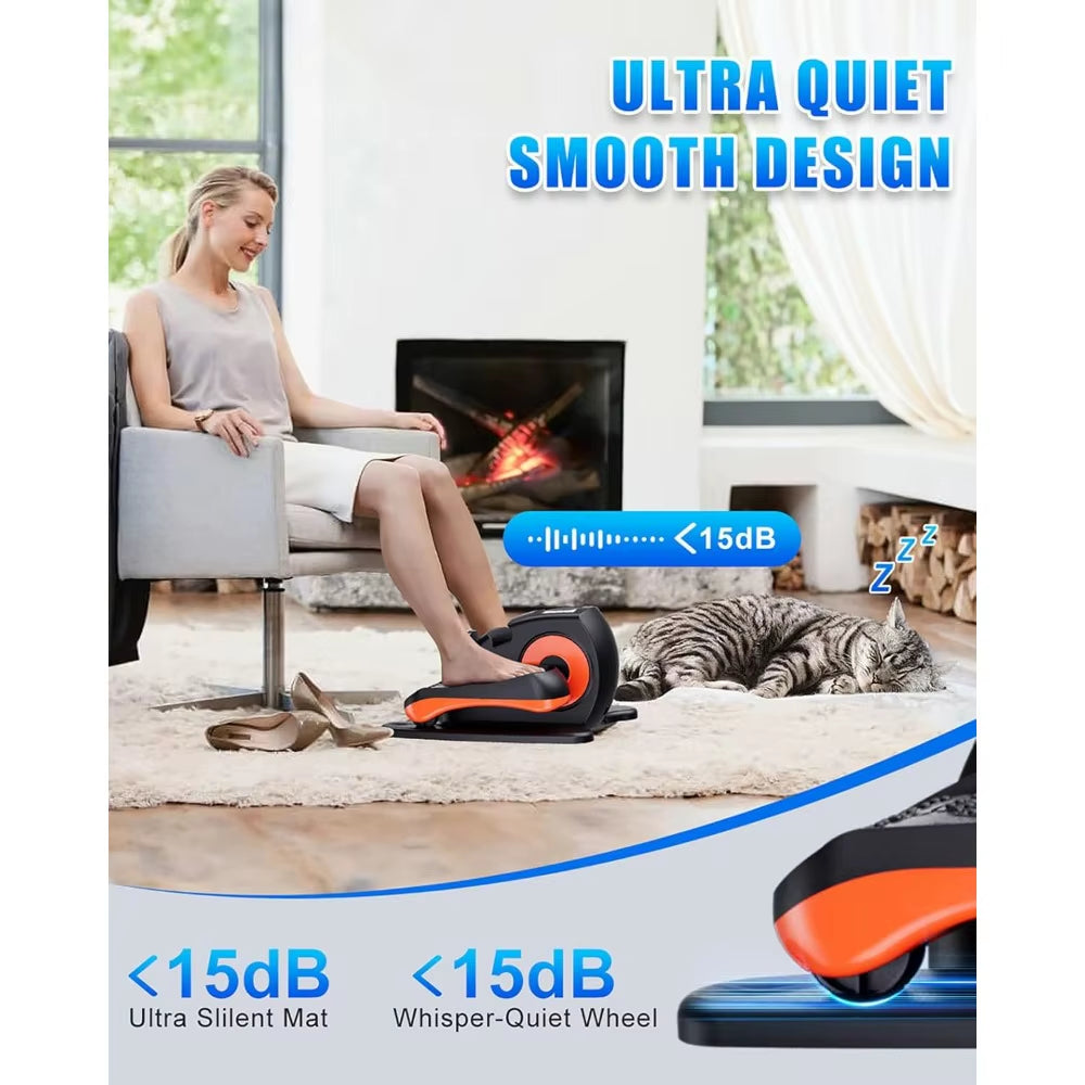 Under the Table Elliptical Machine, 12 Adjustable, Quiet Portable Elliptical Machines with Remote Control Pedal Exercise