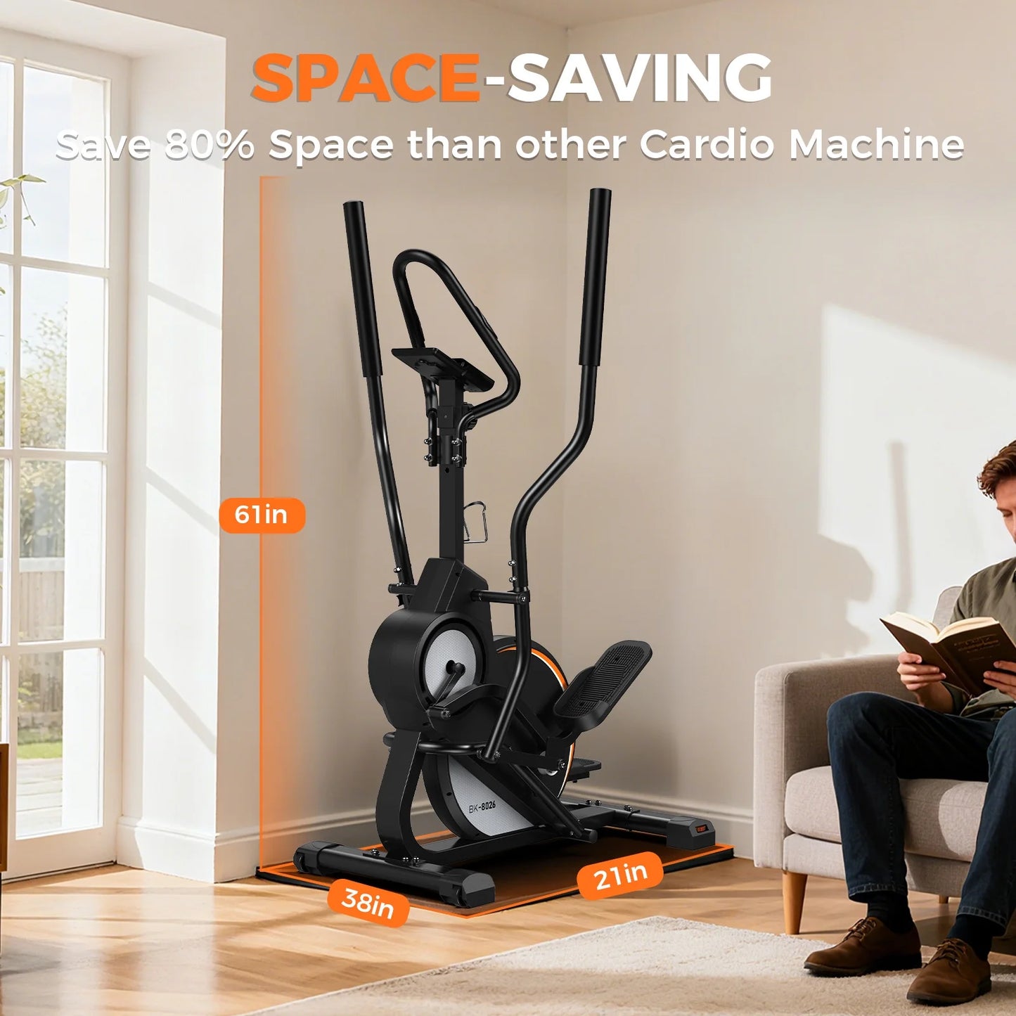 Pro Cardio Climber Stepping Elliptical Machine, 3 in 1 Elliptical, Total Body Fitness Cross Trainer with Hyper-Quiet Magnetic Drive System