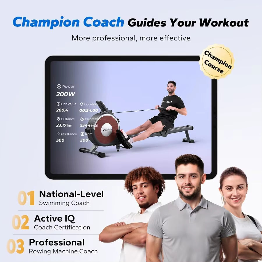 Rowing Machines for Home Magnetic Rowing Machine with 16 Levels Rower Machine of Quiet Resistance Dual Slide Rail with Max 350L