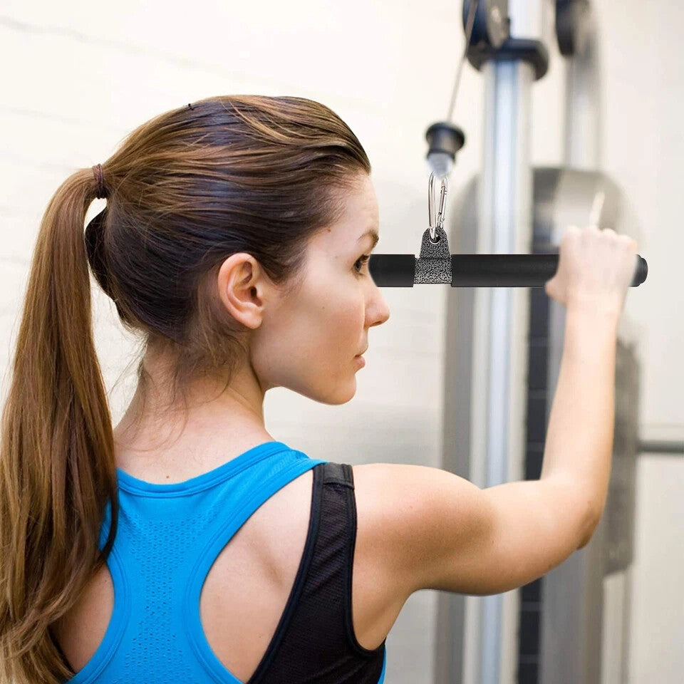DIY Straight Bar, Bicep Pull Bar with Soft Hand Grips Weight Machine Accessor...