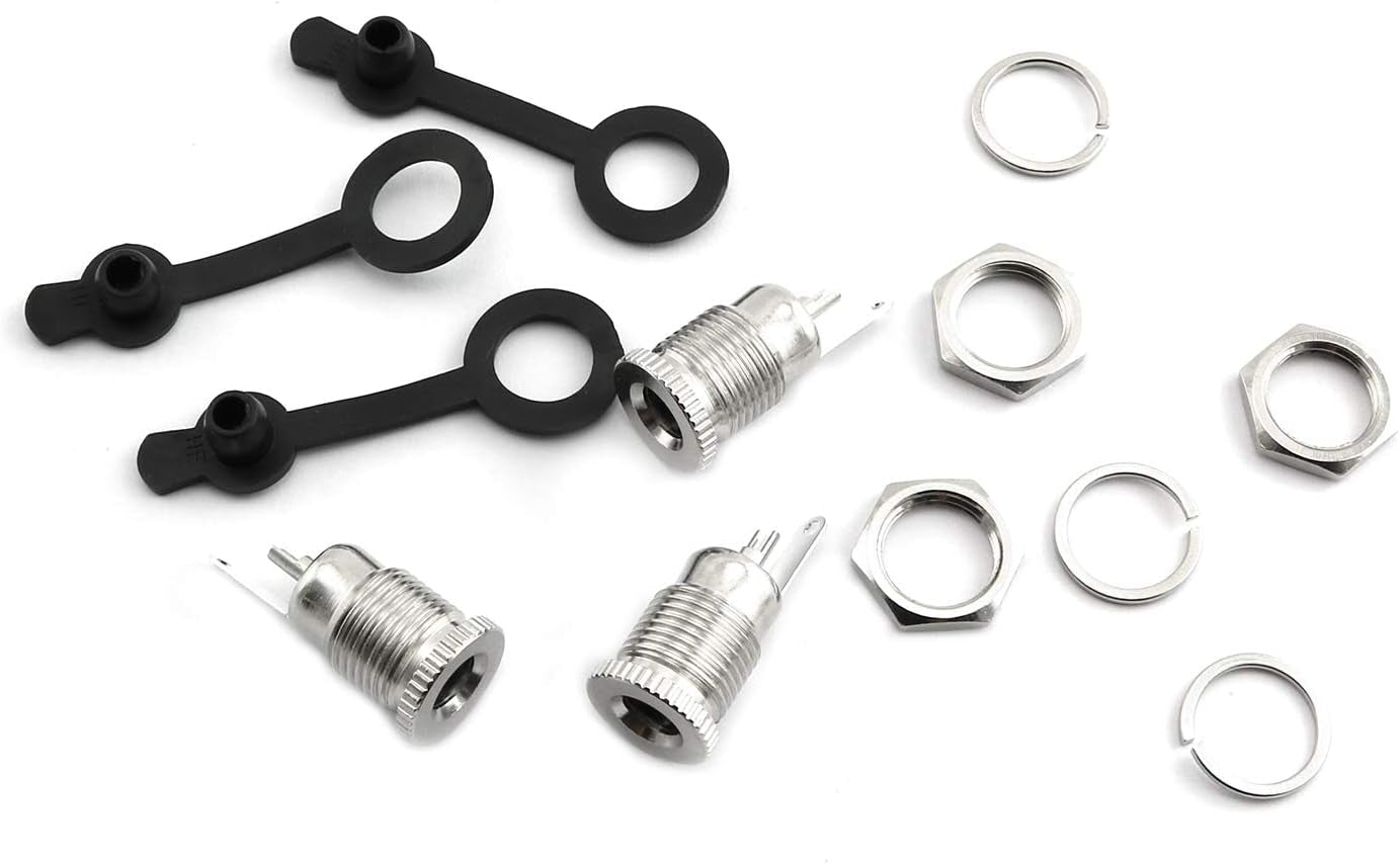 3PCS DC-099 DC Power Socket Connector with Waterproof Cover Cap,Threaded Female Panel Mounting Adapter Power Jack 5.5 X 2.5Mm