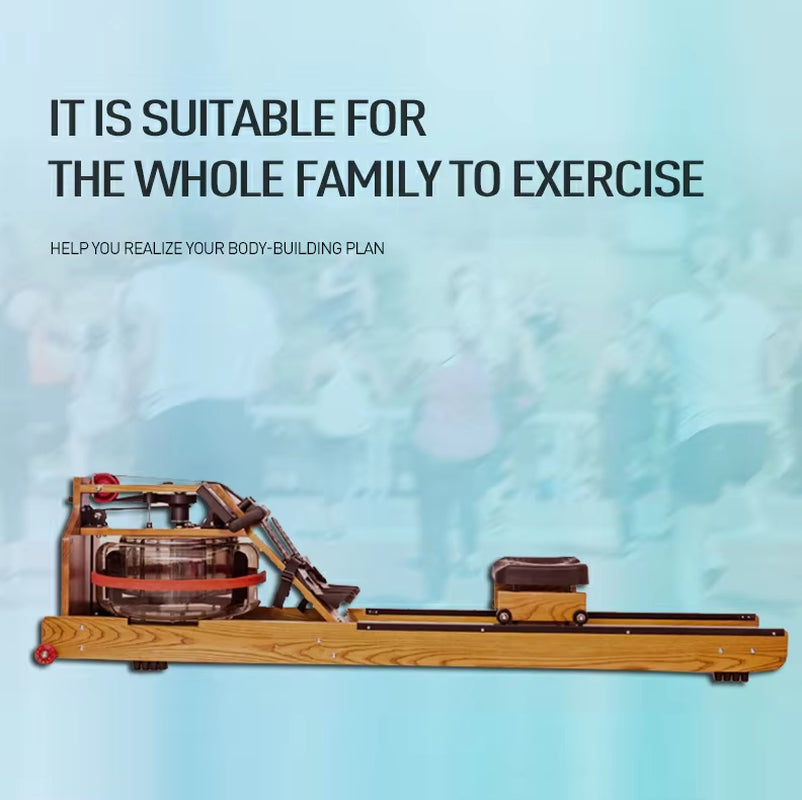 Heavy Duty Exercise Fitness Equipment Water Rowing Machine with Wood Frame Gym Equipment