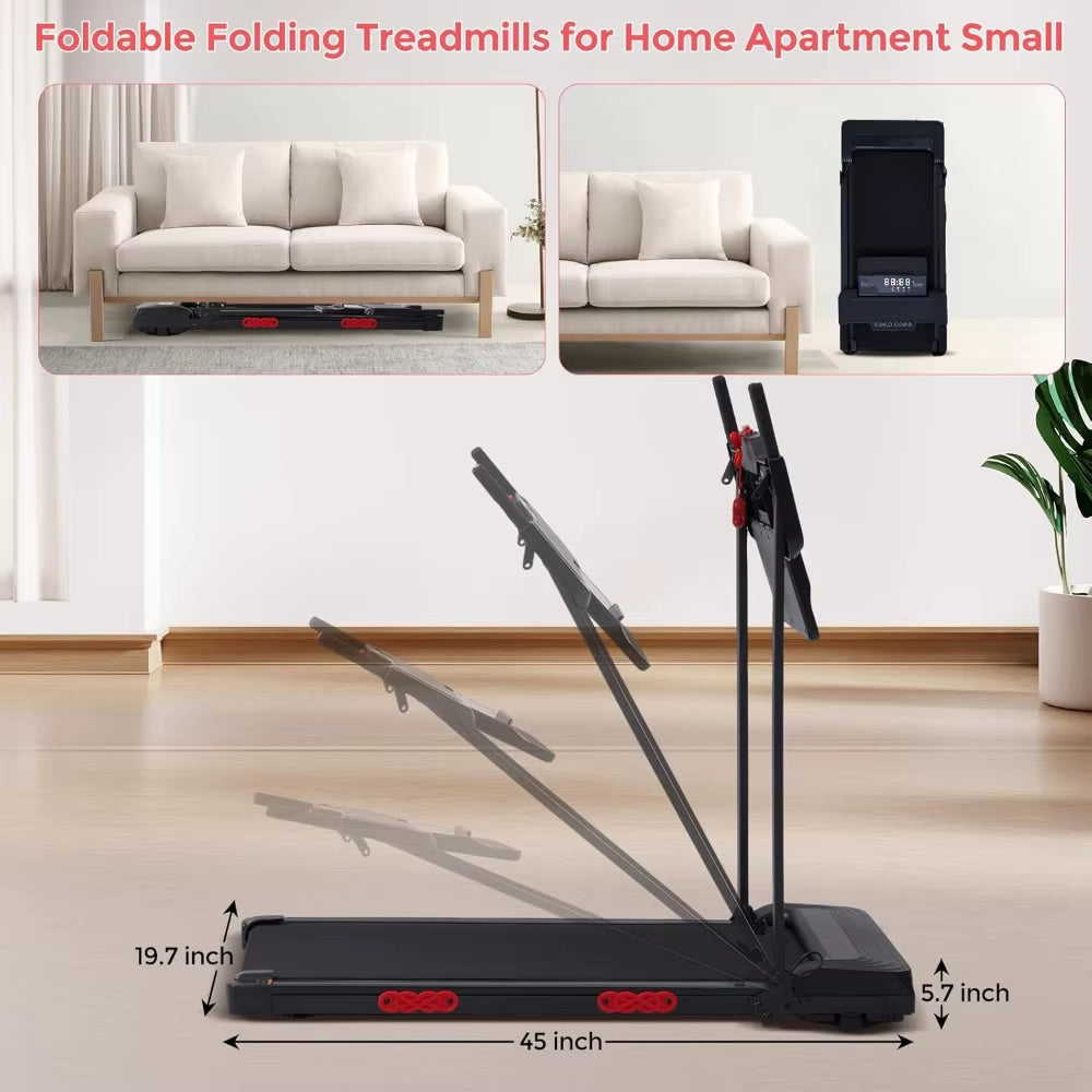 NEW - Walking Pad Treadmill with Handle Bar,3.5Hp Compact Electric Walking Pads Treadmills with Handles for Home Apartment Small