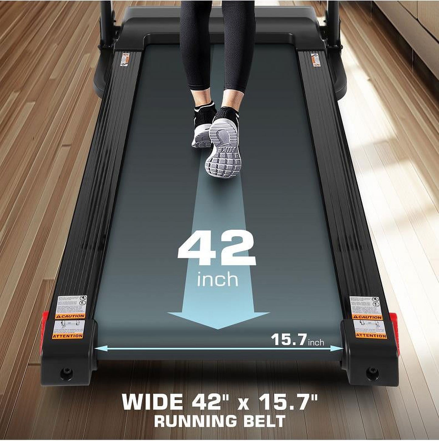 300Lbs Treadmill with Desk - 2.5 HP Portable Folding Treadmill for Home, Running Machine with Incline(Gray)