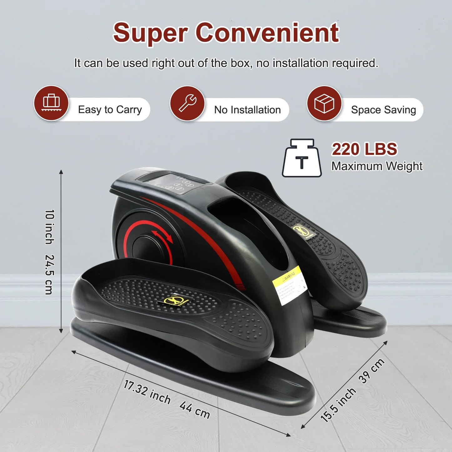 Mini Elliptical, under Desk Elliptical, Electric Elliptical Machine, Leg Exerciser Machine for Seniors, Elliptical for Home Use, Compact Exerciser, Adjustable Speeds & LCD Monitor