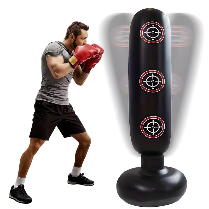 Punching Bag with Stand Adult,Inflatable Freestanding Heavy Duty Boxing Bag,Women Men Training Equipment Exercise Boxing Standin