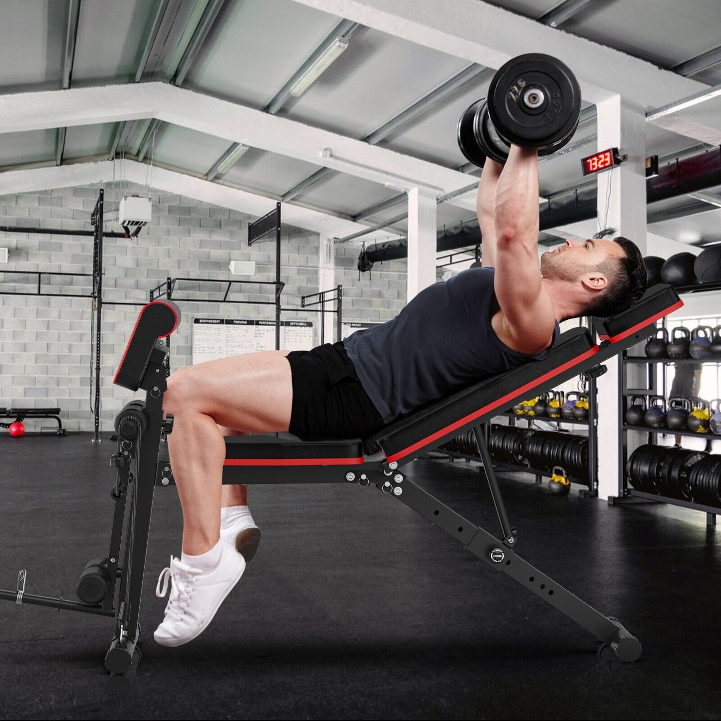 Weight Bench Adjustable Foldable Strength Training Full Body Workout Incline Gym