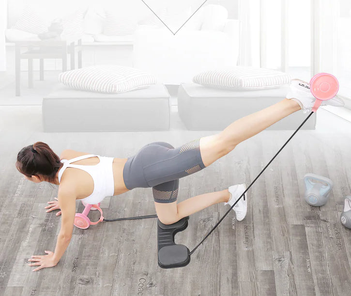 Ab Roller Home Fitness Equipment with Resistance Bands