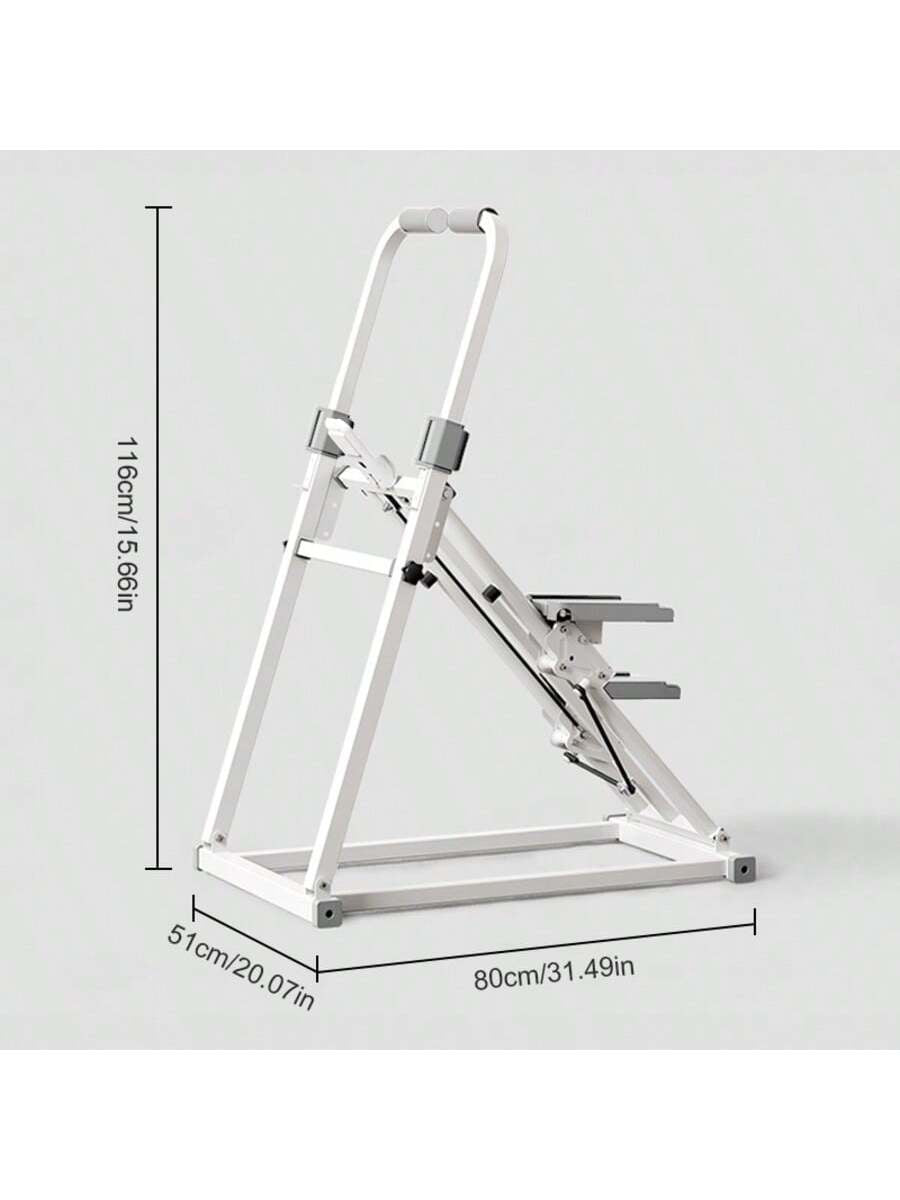 Home Fitness Vertical Climbing Machine - Adjustable Stride Folding Stair Treads, with Handle and Foot Pedals, Full-Body Exercise Equipment, Battery-Powered (No Battery Included) - White, Ideal Family Gift, Stylish Modern Design, Safe Foot Pedals