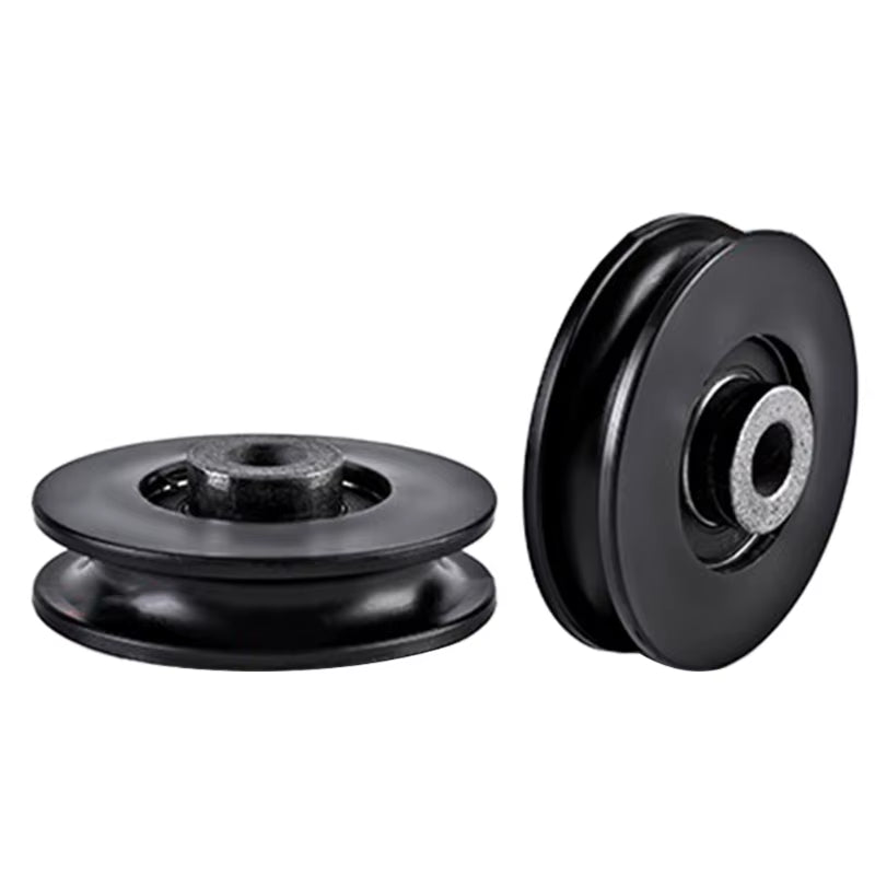 Nylon Bearing Pulley Wheel round Black Wheel Cable Gym Fitness Equipment Part Exercise Machine Part and Pulley Accessory
