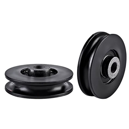 Nylon Bearing Pulley Wheel round Black Wheel Cable Gym Fitness Equipment Part Exercise Machine Part and Pulley Accessory