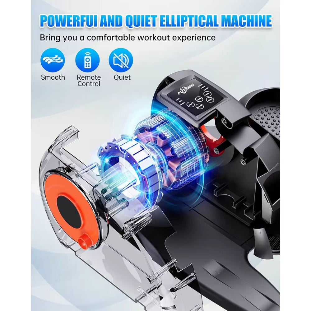 Under the Table Elliptical Machine, 12 Adjustable, Quiet Portable Elliptical Machines with Remote Control Pedal Exercise