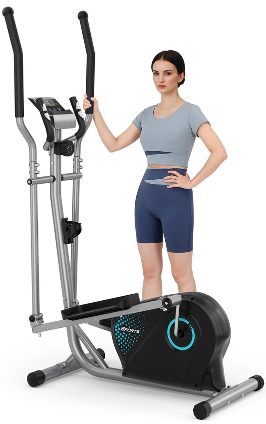 Elliptical Machine,16-Level Hyper-Quiet Drive Whit LCD Monitor  Elliptical 265LBS Capacity for Home Use