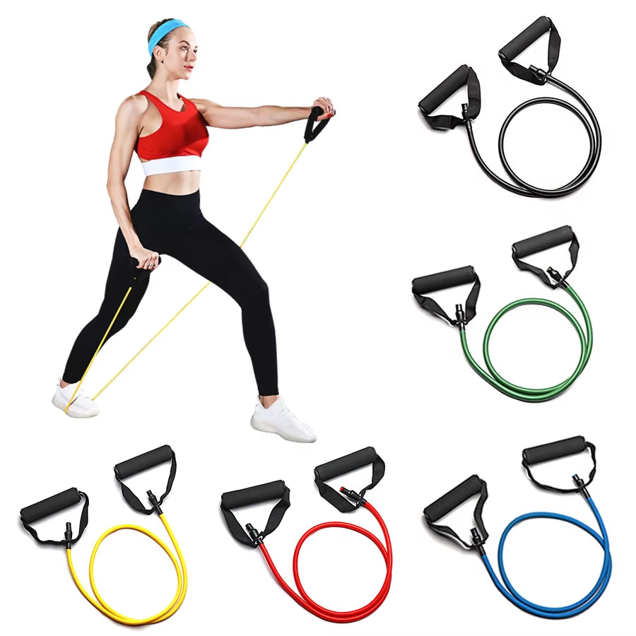 5 Levels Resistance Bands with Handles Training Exercise Tube Band Pull Rope Fitness Elastic Bands Workouts Strength Equipment