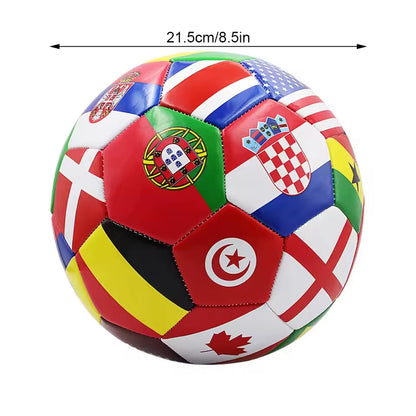 Flag Printed Soccer Ball Official Size 5 Soccer Match Ball Outdoor Match Game Football Pvc 2.7Thickened Team Training Footy Ball