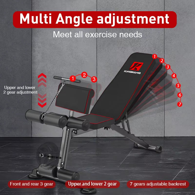 Multi-Functional Dumbbell Bench and Push Rack Combination, Adjustable Weight Bench - Practical Fitness Bench for Exercise