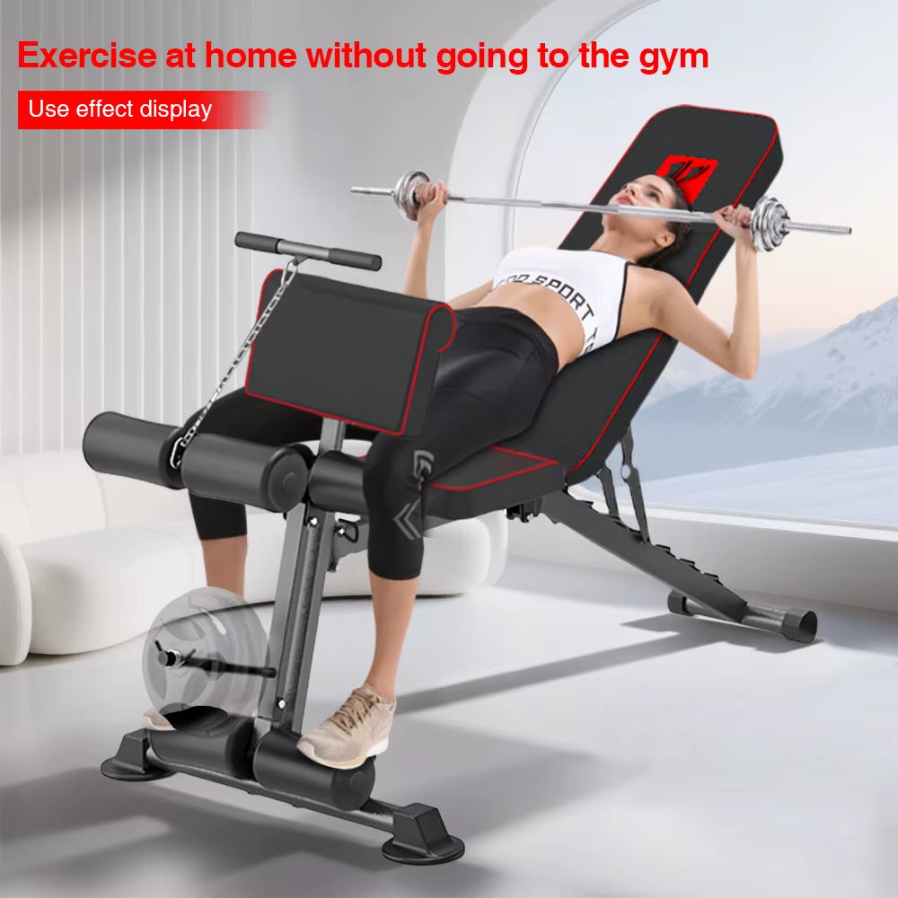 Multi-Functional Dumbbell Bench and Push Rack Combination, Adjustable Weight Bench - Practical Fitness Bench for Exercise