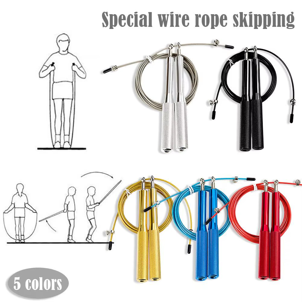 Fitness Jump Rope Wire Rope Bearing Aluminum Alloy Handle Cable Fitness Equipment Weight Loss Equipment Training Fitness Equipme