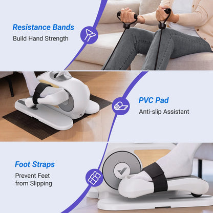 under Desk Elliptical Machine, Electric Elliptical for Seniors, 12 Adjustable Speeds, Quiet Portable Fitness Equipment Gift for Family & Office with PVC Anti-Slip Mat