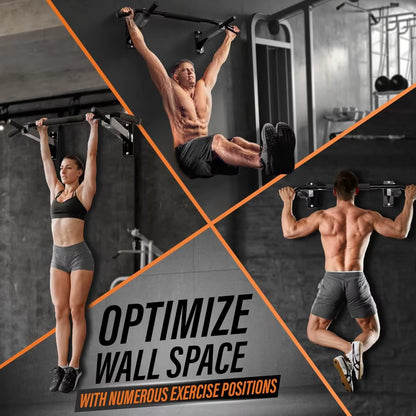Multifunctional Wall Mounted Pull up Bar for Home Gym - Heavy Duty Strength Training Equipment with Multi-Grip Positions