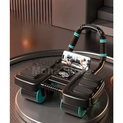 Household Thin Belly 4 Wheel Abdominal Automatic Rebound Exercise Fitness Equipment