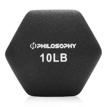 Philosophy Gym Set of 2 Neoprene Dumbbell Hand Weights, Hexagon Shape
