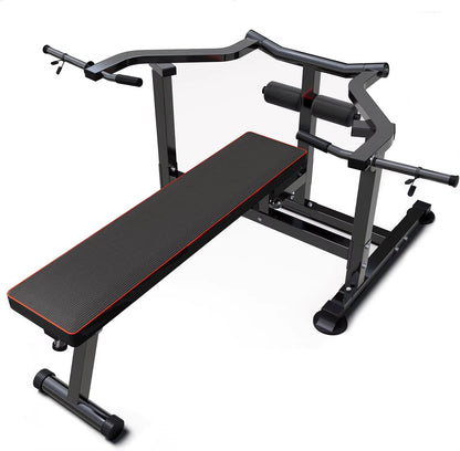 Bench Press Set Chest Press Machine with Independent Converging Arms Adjustable Flat Incline Bench Press with Dumbbell Rack For