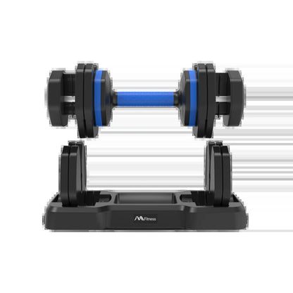 Adjustable Dumbbell - 55Lb X2 Set of 2 Anti-Slip Handle Fast Adjust Weight by Turning Handle Tray Exercise Fitness Dumbbell