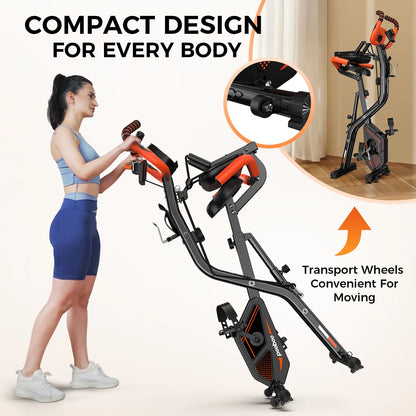 Folding Magnetic Exercise Bike Indoor Cycling Bikes Upright Stationary Bicycle 280Lbs
