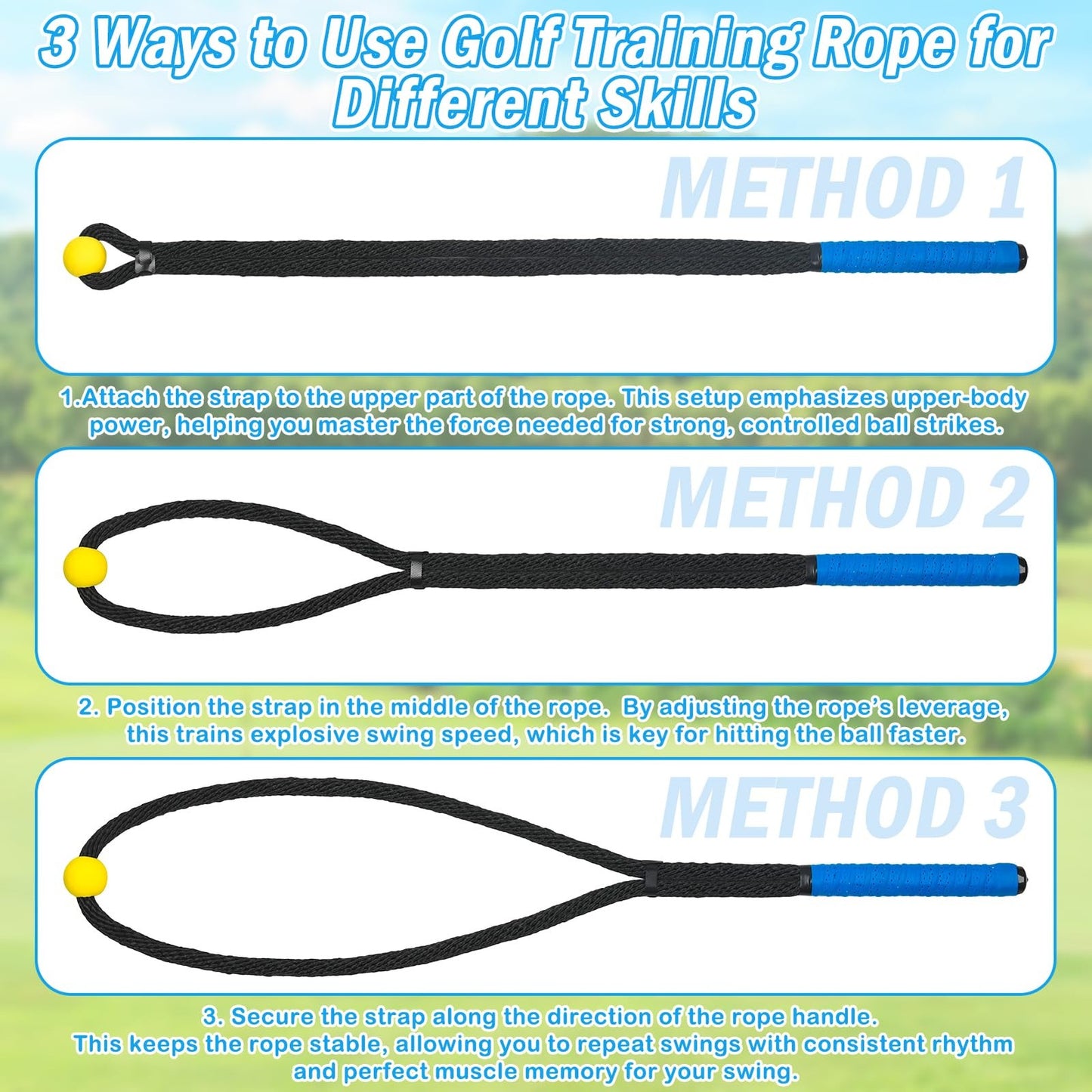 Heavier Premium Golf Rope Swing Trainer, Professional Golf Swing Rope Trainin...
