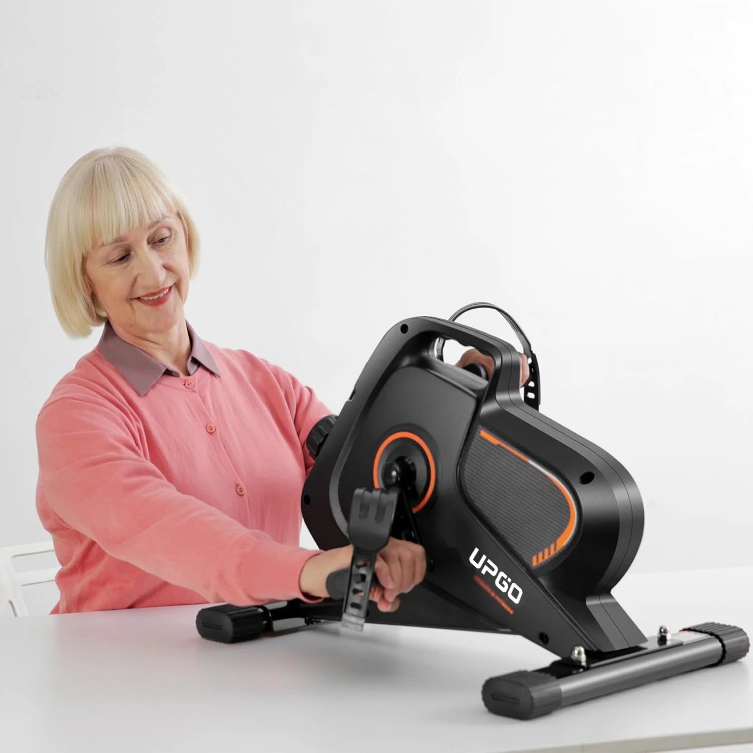 Magnetic under Desk Bike Pedal Exerciser - Portable Mini Trainer Bikes Desk Cycle, Leg Exerciser for Physical Therapy with LCD Display