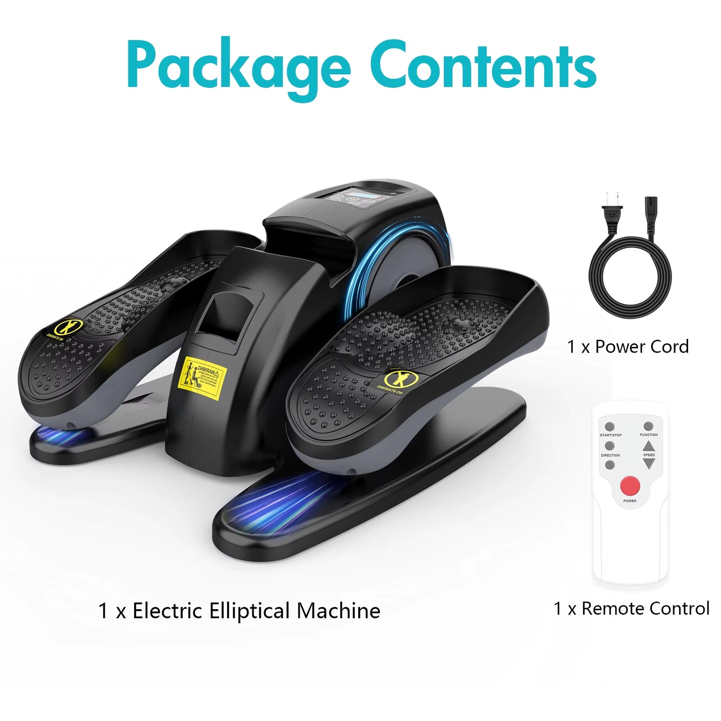 Electric Elliptical Machine under Desk Pedal Exerciser Leg Home Fitness Small Multi-Functional Silent Mini Trainer Portable