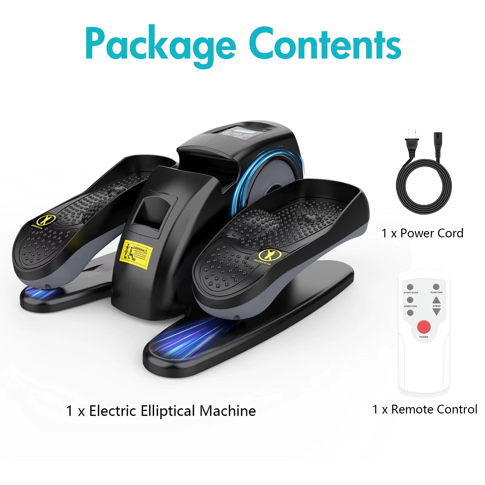 Electric Elliptical Machine under Desk Pedal Exerciser Leg Home Fitness Small Multi-Functional Silent Mini Trainer Portable