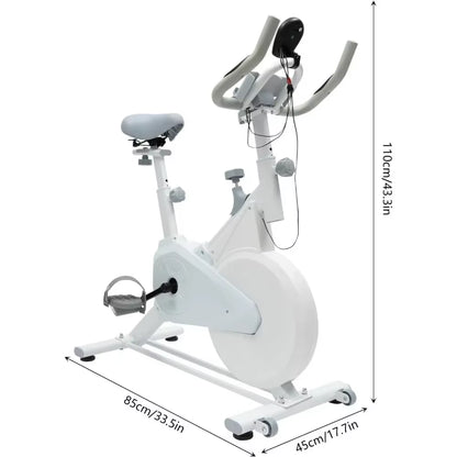 Indoor Cycling Stationary Workout Exercise Bike for Home Training with Monitor Phone&Tablet Holder Adjustable Resistance System