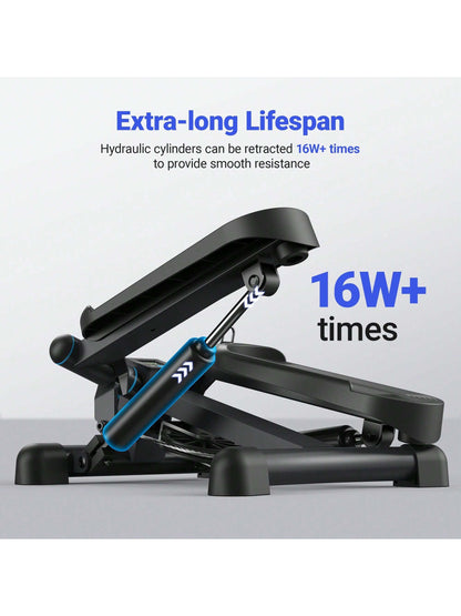 MERACH Mini Steppers for Exercise, Twist Stepper with Resistance Bands, 330LBS Capacity Stair Step Cardio Equipment for Full Body Workout