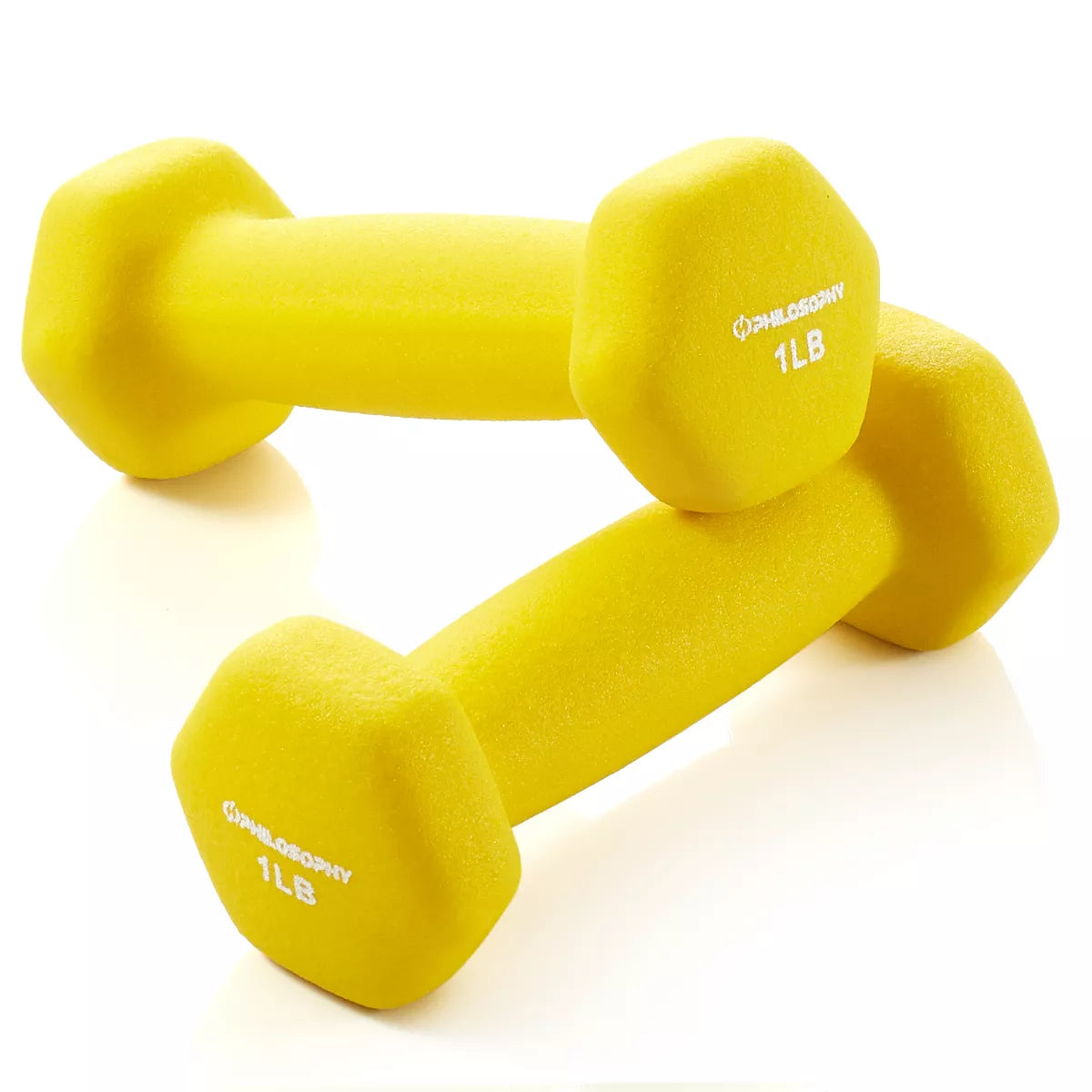 Philosophy Gym Set of 2 Neoprene Dumbbell Hand Weights, Hexagon Shape