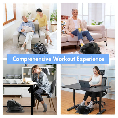 under Desk Elliptical Exercise Machine, Electric Leg Exerciser While Sitting for Seniors,12 Adjustable Speeds with Remote Control