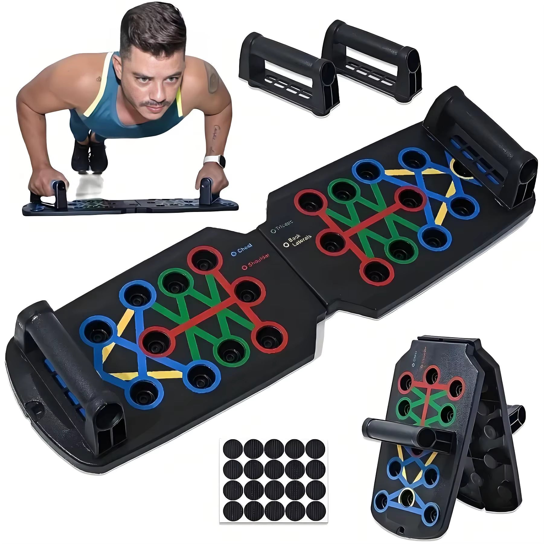 Foldable Push up Board for Home Gym, Full Body Workout Equipment for Core & Chest Strength Training