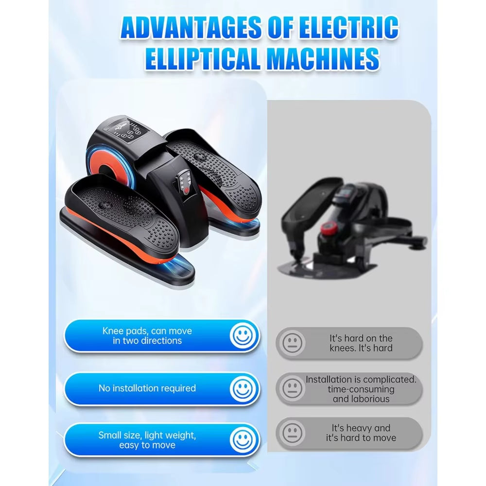 Under the Table Elliptical Machine, 12 Adjustable, Quiet Portable Elliptical Machines with Remote Control Pedal Exercise