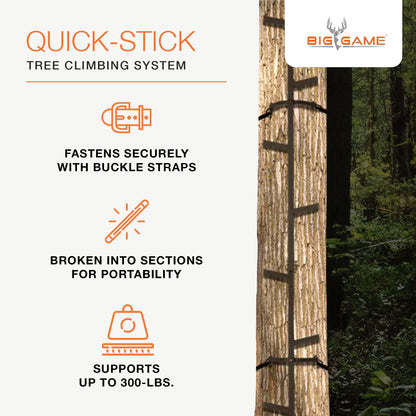 Quick-Stick Whitetail Deer Elk Mule above Hunting Outdoors Slip Resistant Ladder Style Sections Climbing System