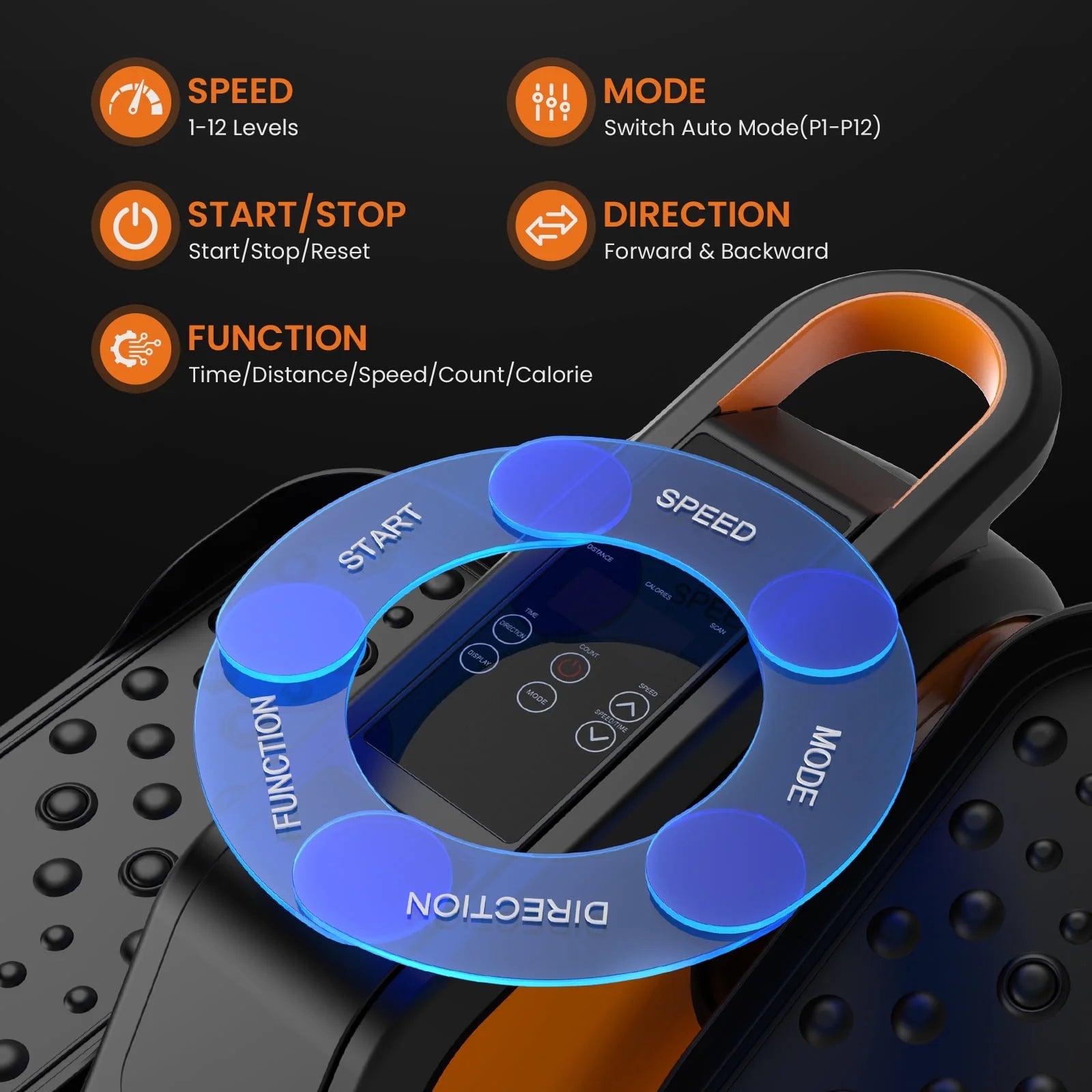 under Desk Elliptical Machine, Portable Electric Leg Exerciser with Remote, Electric Seated Pedal Exerciser for Seniors, Home Office, Orange