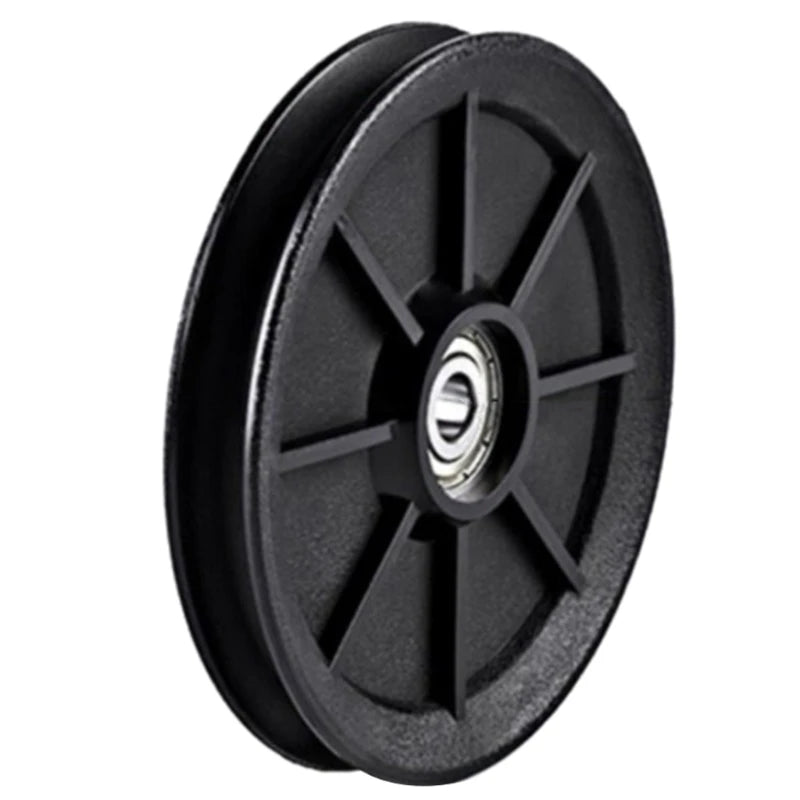Nylon Bearing Pulley Wheel round Black Wheel Cable Gym Fitness Equipment Part Exercise Machine Part and Pulley Accessory