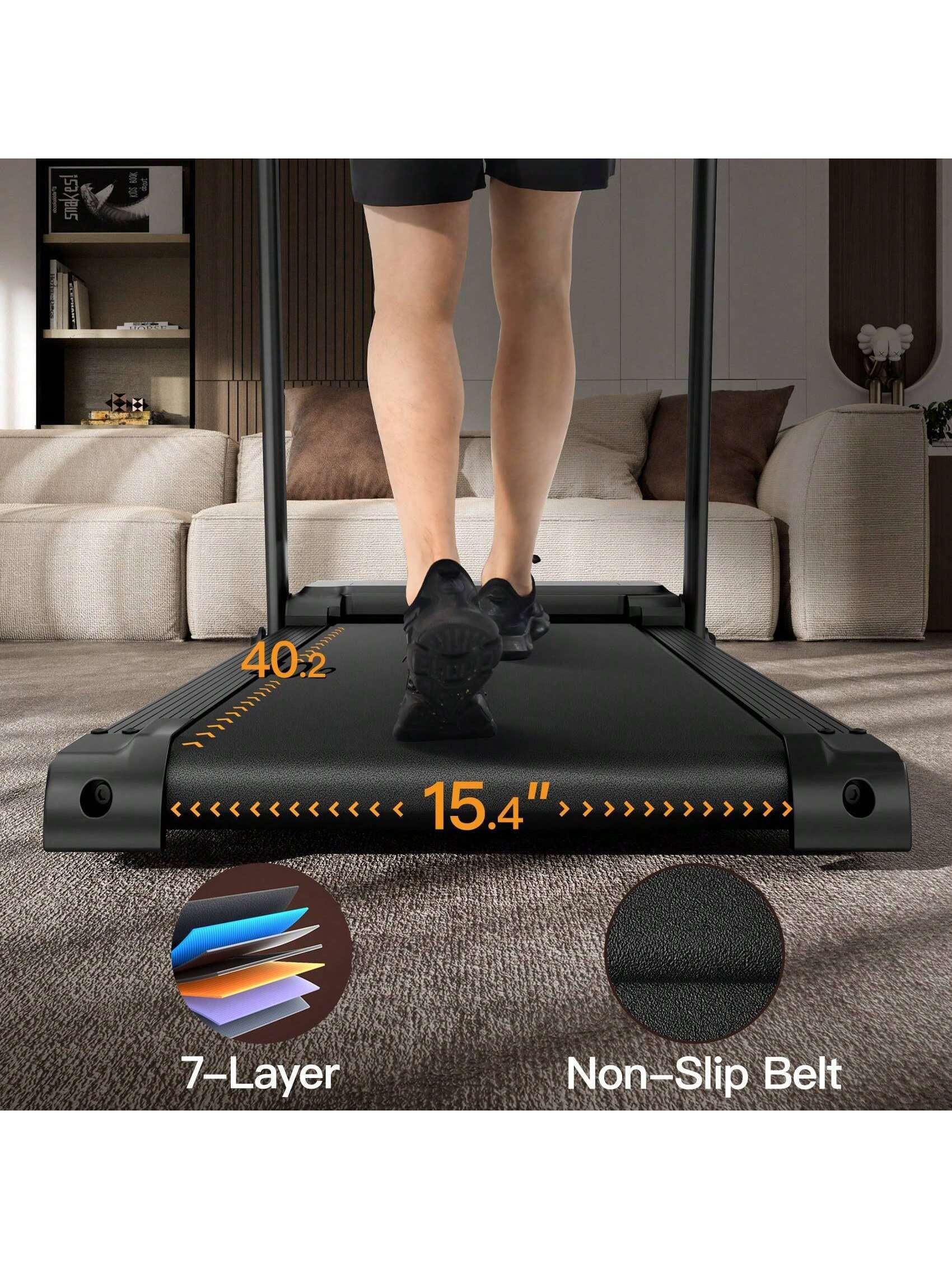 UMAY Treadmills for Home, 2.5HP Quiet Brushless Folding Treadmill with Heart Rate Sensor, Silicone Damping System, 265Lbs Weight Capacity, Holder for Cup & Phone