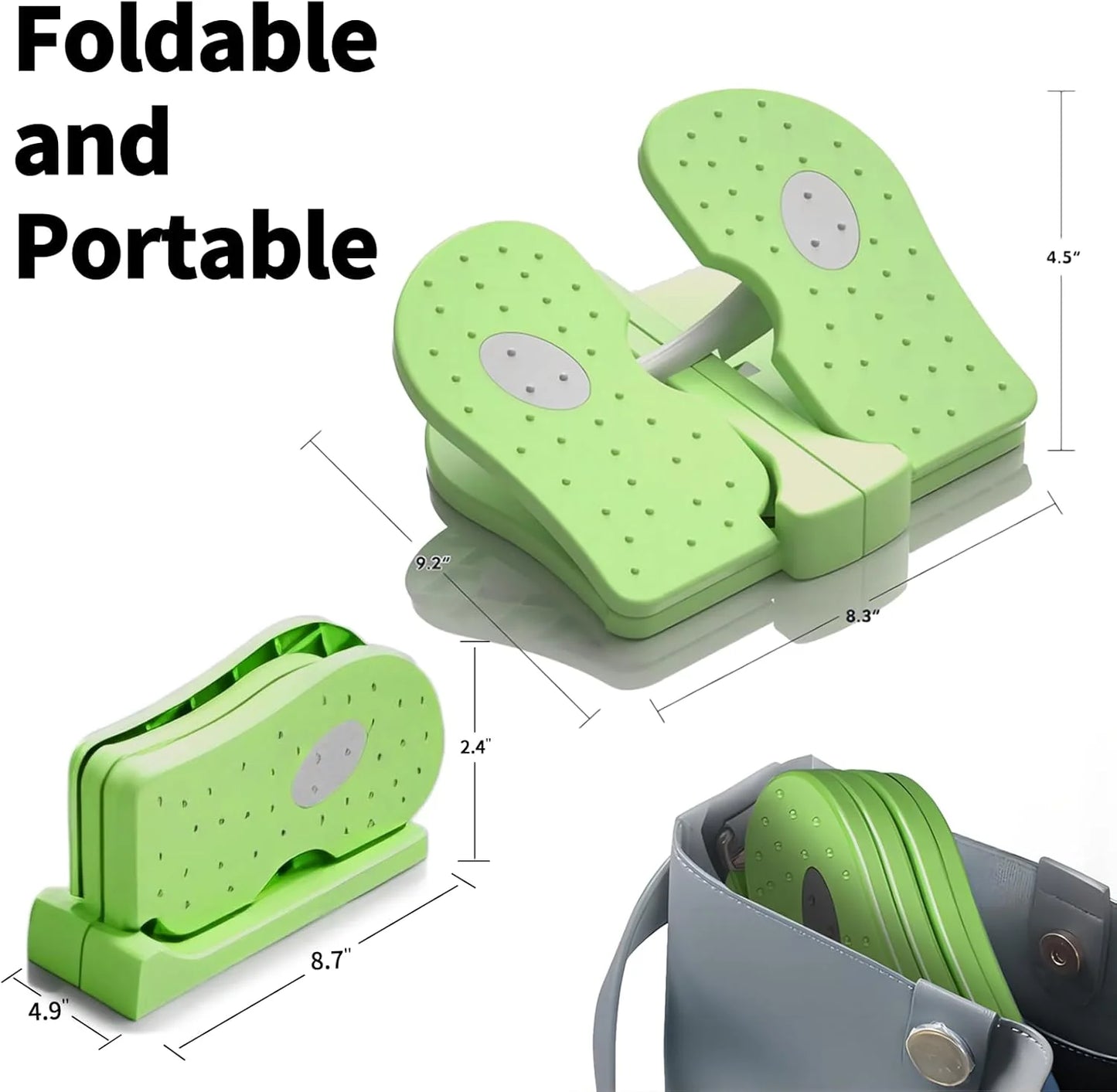 Mini Foldable Leg Exerciser Portable Foot Pedal Exercise Machine under Desk Stepper Exercising Leg Muscles Physical Therapy Leg Exercise Relieves Varicose Veins at Home Office