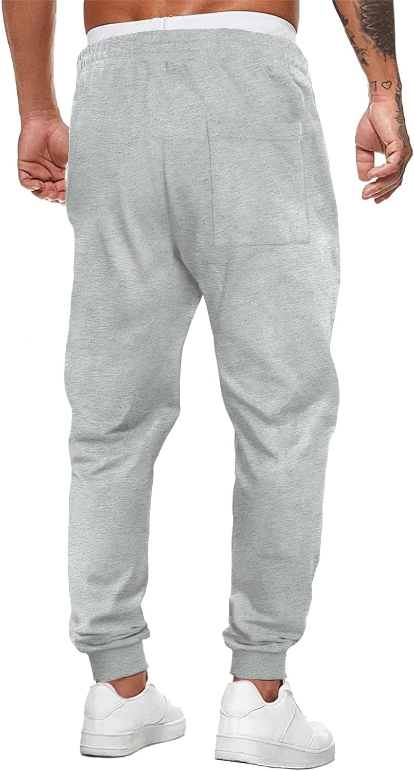 Mens Sweatpants Causal Fit Tapered Track Pants with Pockets Athletic Joggers for Men Workout, Running, Gym Grey US 40(2XL)