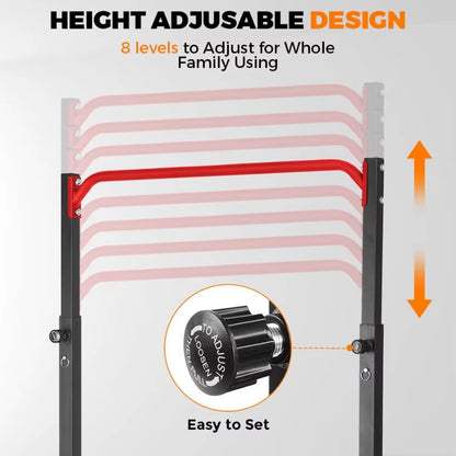 Pull up Station Power Tower Adjustable Pullup Bar Multifunction Strength Training Workout Gym Equipment Free Standing