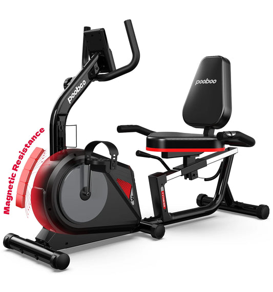 Recumbent Exercise Bike Stationary Belt Drive Indoor Cycling Bikes for Home Cardio Workout Training